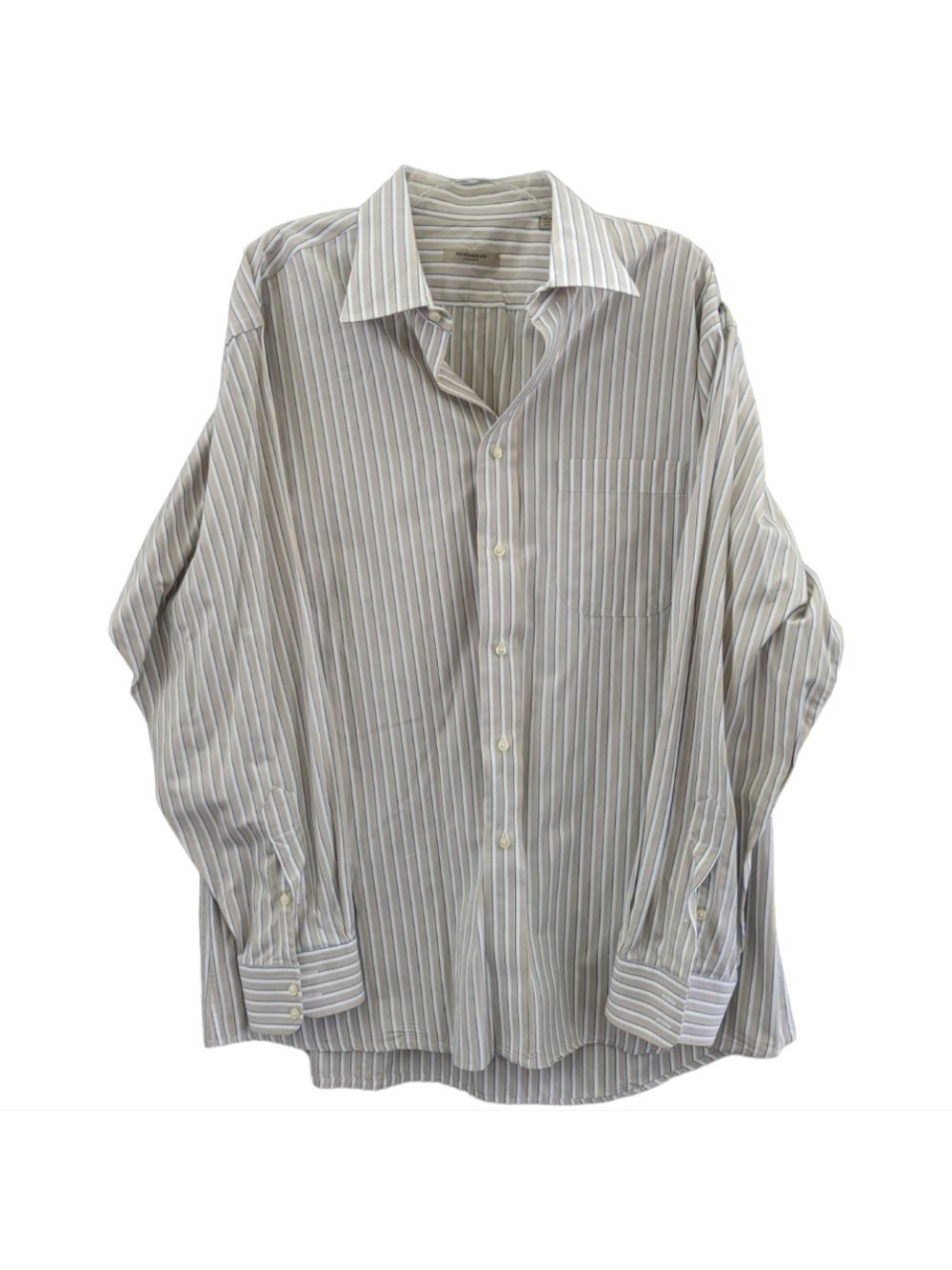 Burberry London Mens Ls Striped Button Down Shirt Size 17 1/2 R Euc